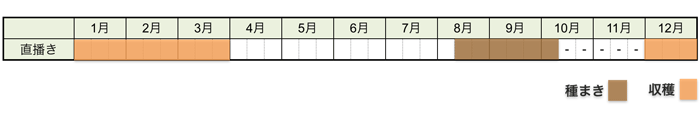 ミブナ(壬生菜)の栽培時期・栽培スケジュール