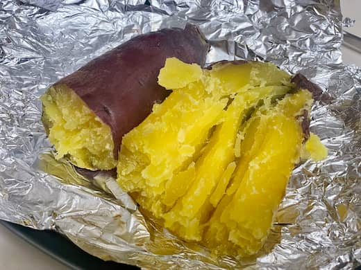 オーブントースターでねっとり焼き芋完成